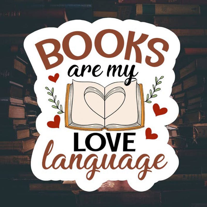 Books Are My Love Language Vinyl Sticker (scene)