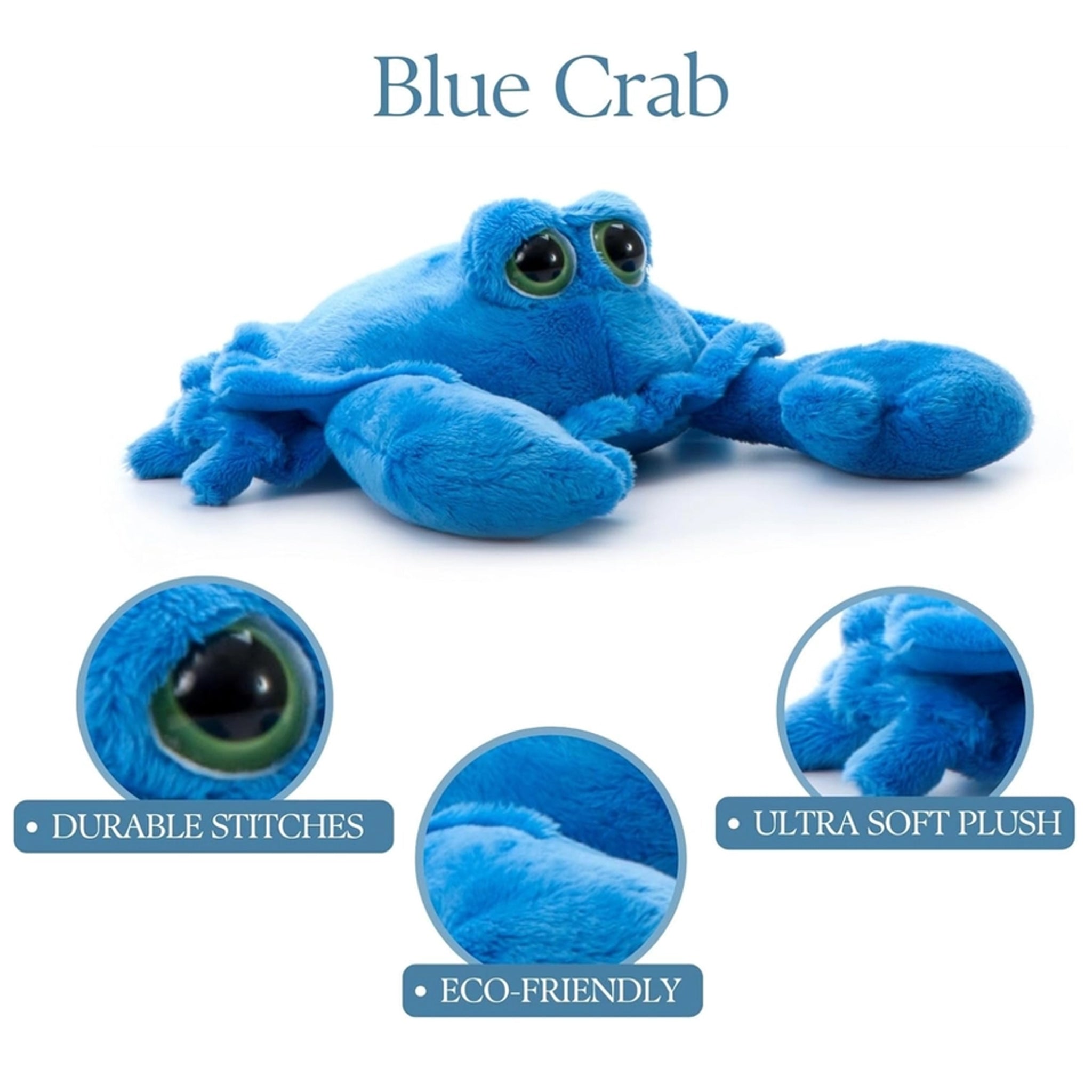 Bright Eyes Crab Plush Toy Red or Blue | The Maryland Store