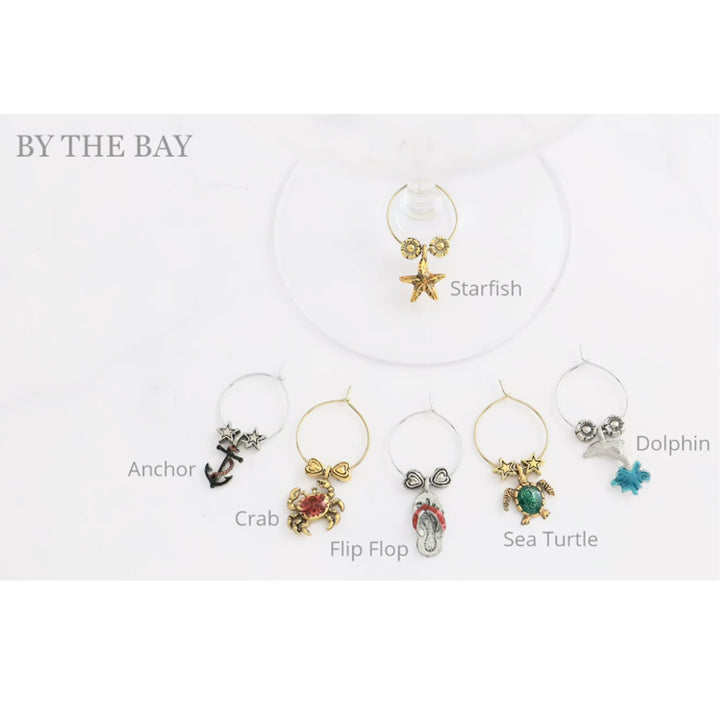 By The Bay (with Crab) Wine Charms Set of 6