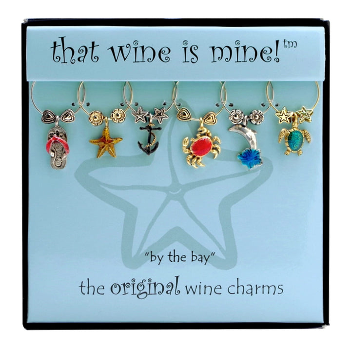 By The Bay (with Crab) Wine Charms Set of 6