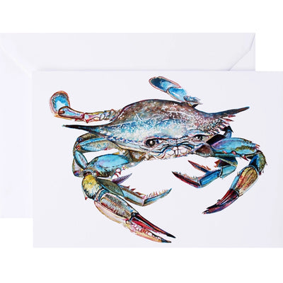 Blue Crab Callinectes Sapidus Watercolor Art - Greeting Card