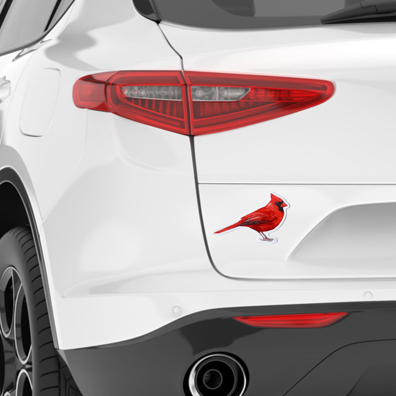 Red Cardinal Bird Watercolor Vinyl Sticker