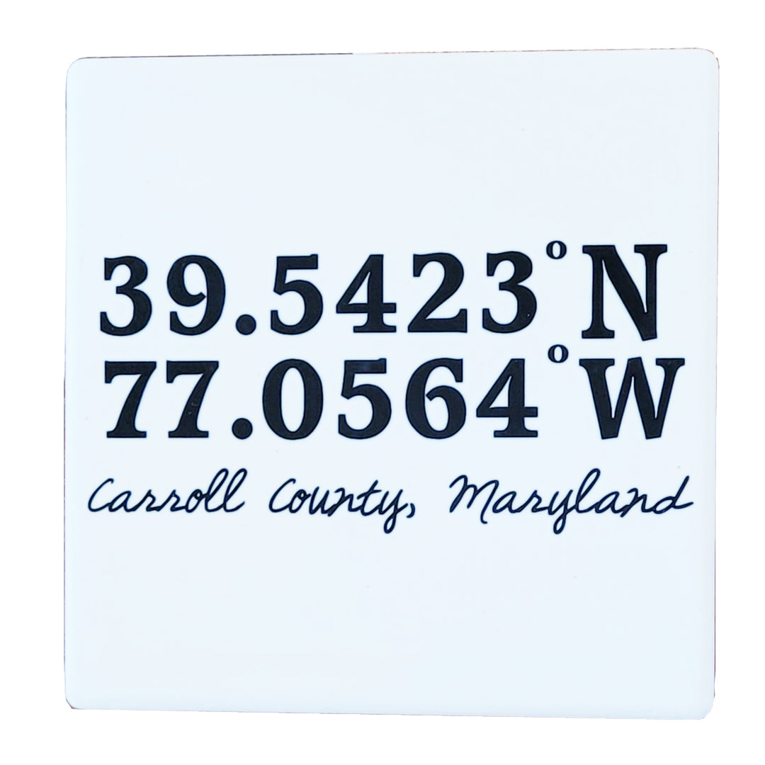Carroll County Latitude &amp; Longitude Coaster