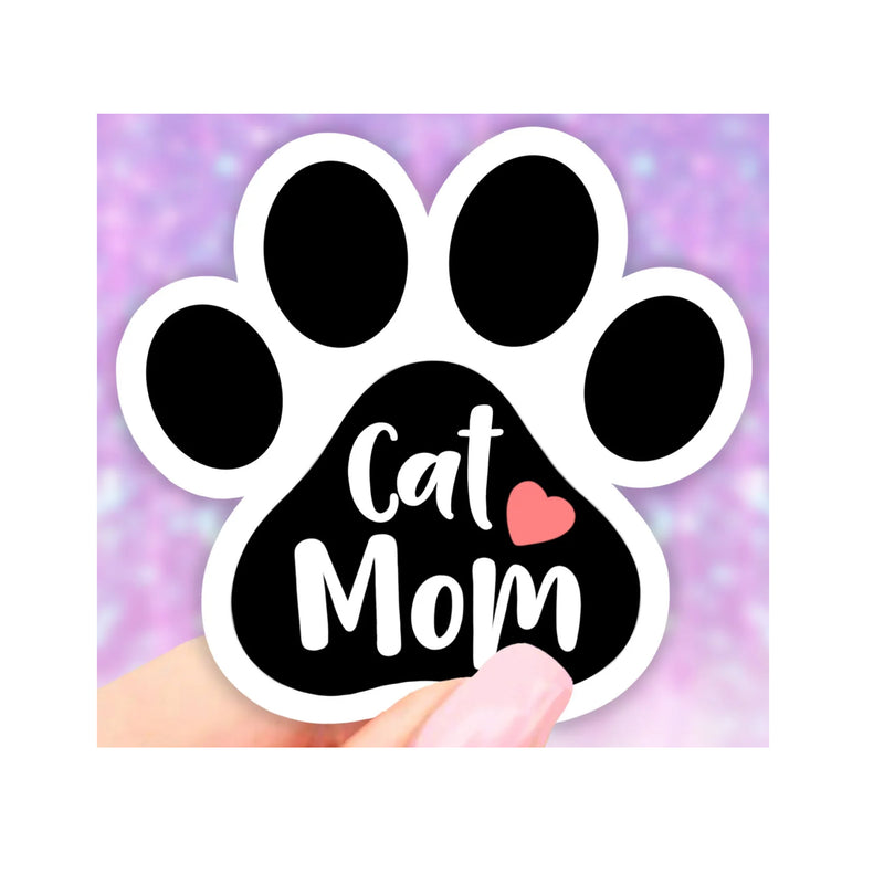 Cat Mom Paw Vinyl Sticker