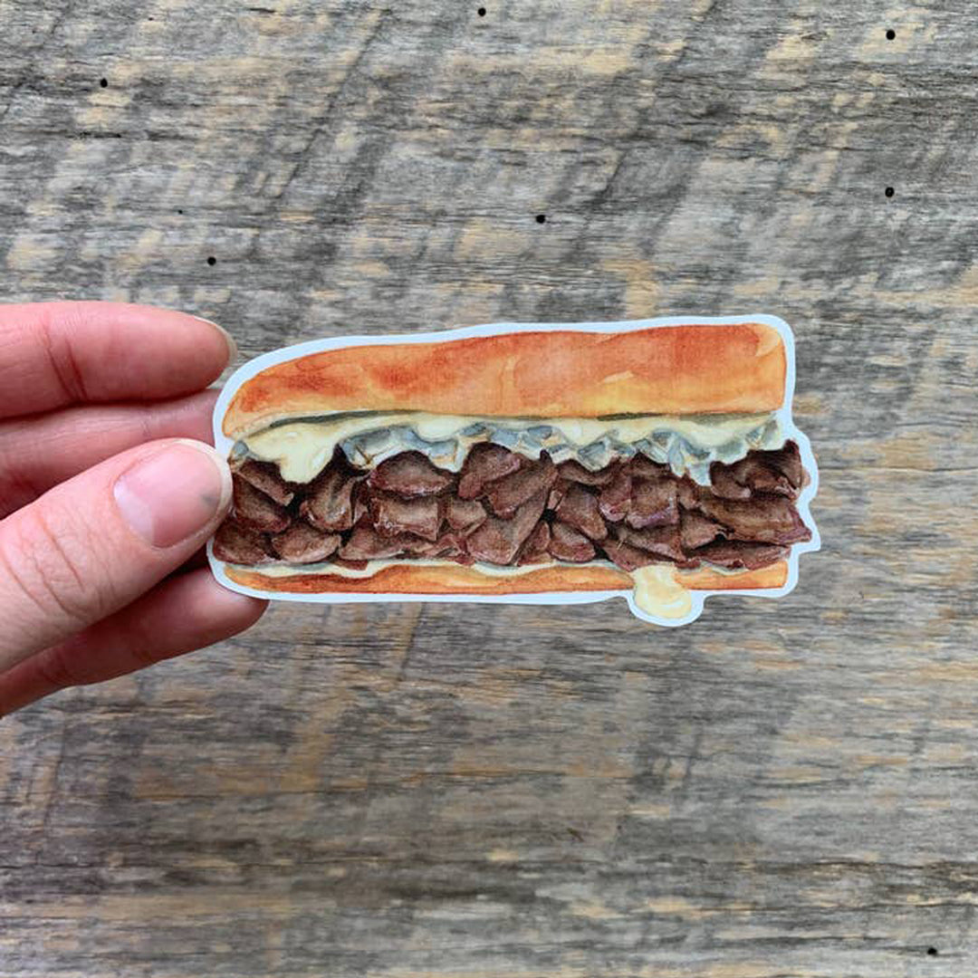 Cheese Steak Sub Die Cut Vinyl Sticker Scene