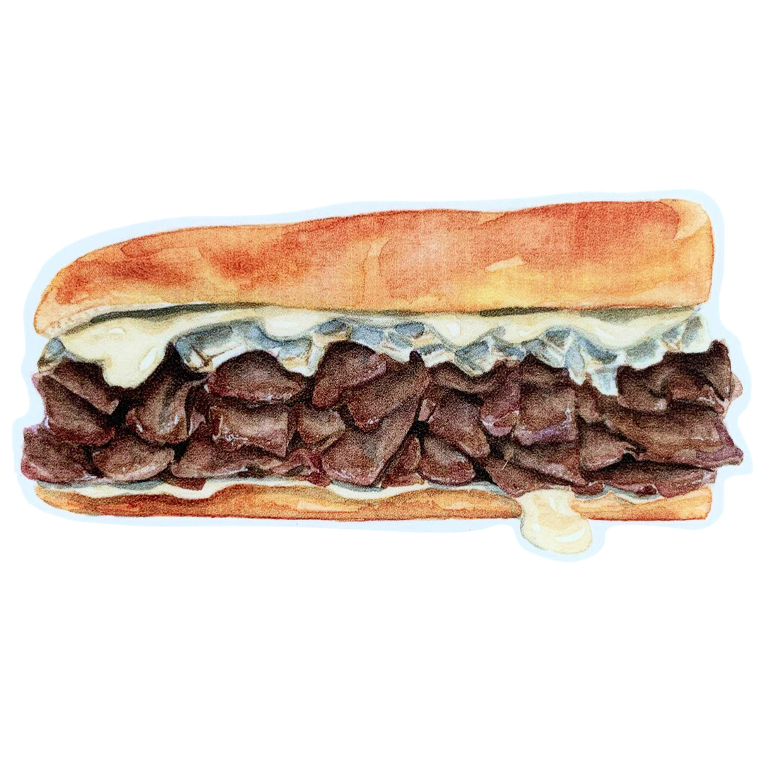 Cheese Steak Sub Die Cut Vinyl Sticker