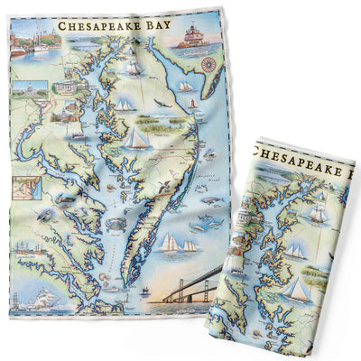 Chesapeake Bay Map Kitchen Towel