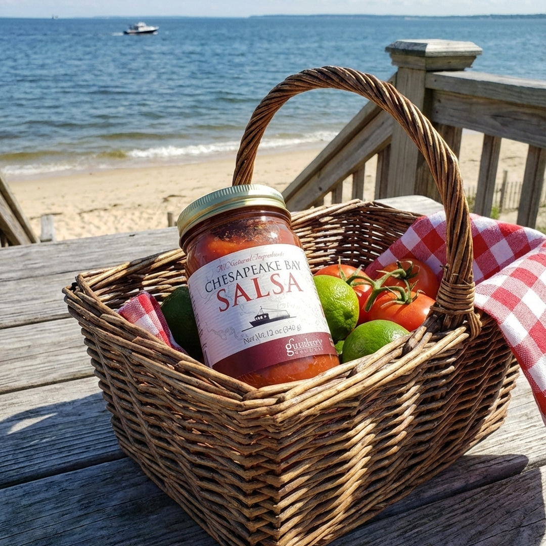 Culinary basket with jar of &
