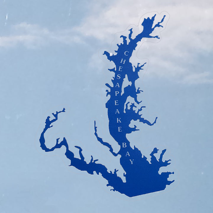 chespeake bay outline sticker in window