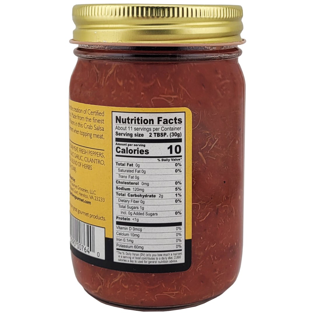 12 oz. jar of Chesapeake Bay Style Crab Salsa nutrition information
