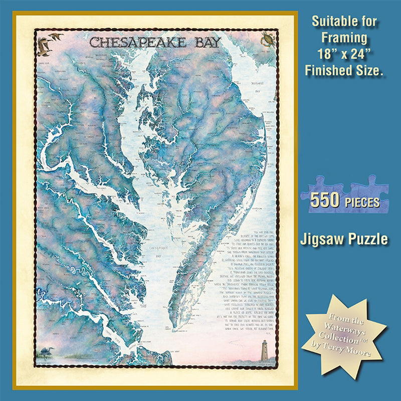 Chesapeake Bay Waterways Map 550 Piece Puzzle Box