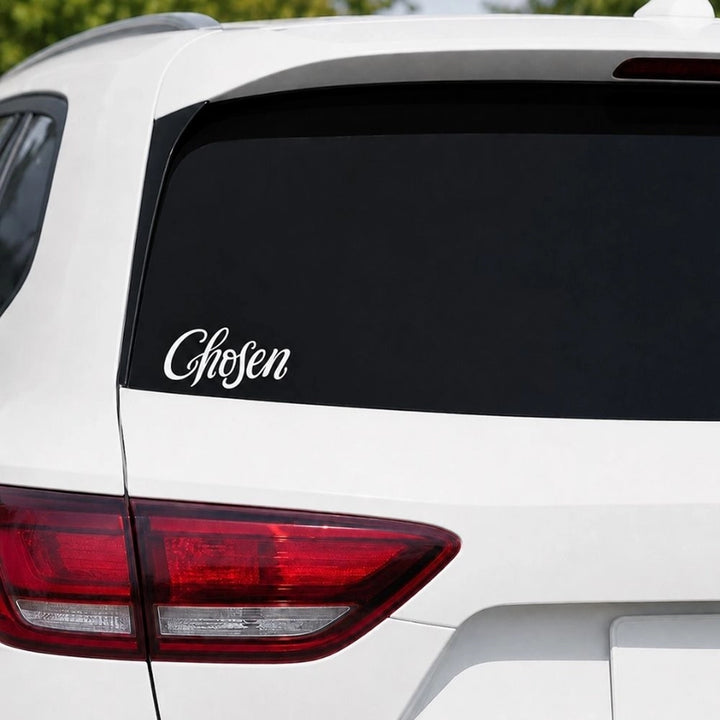 A white script decal reading &
