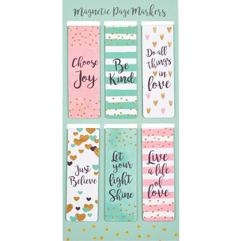 Christian Magnetic Bookmarks Set of 6 - Sparkle Collection