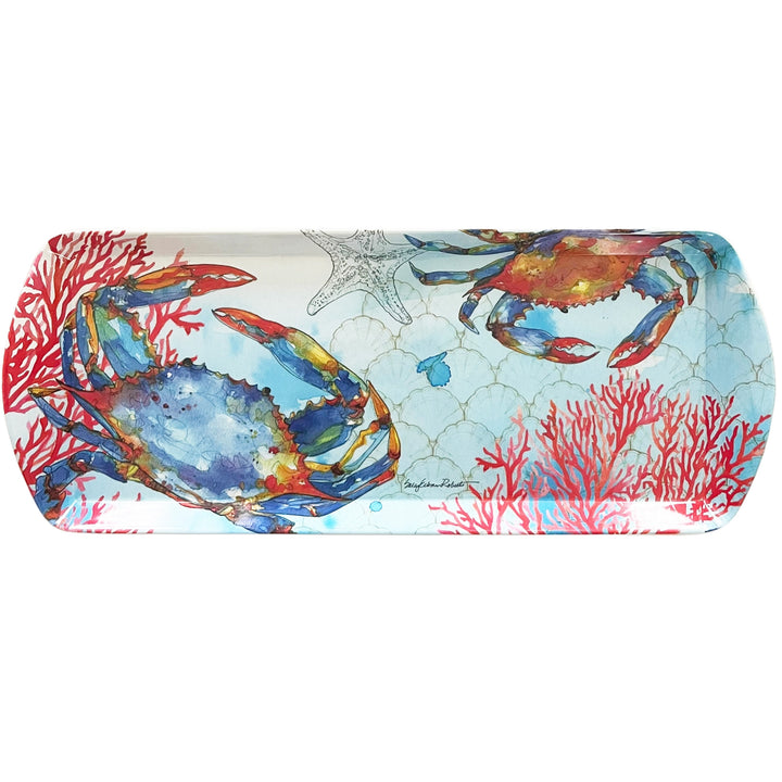 Coastal Crab Bamboo 15" Appetizer Tray.