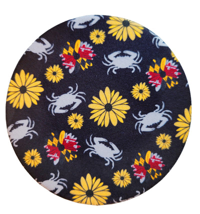 crabs and black-eyed susans neoprene coaster