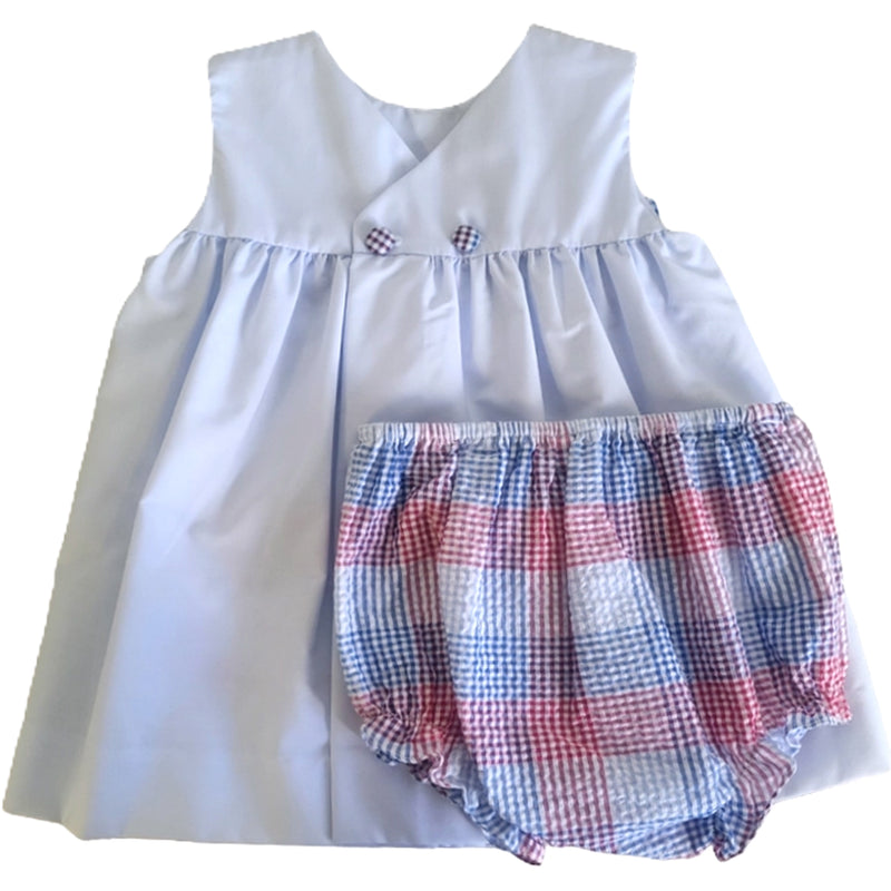 Crab Applique Baby Sun Dress with Bloomers