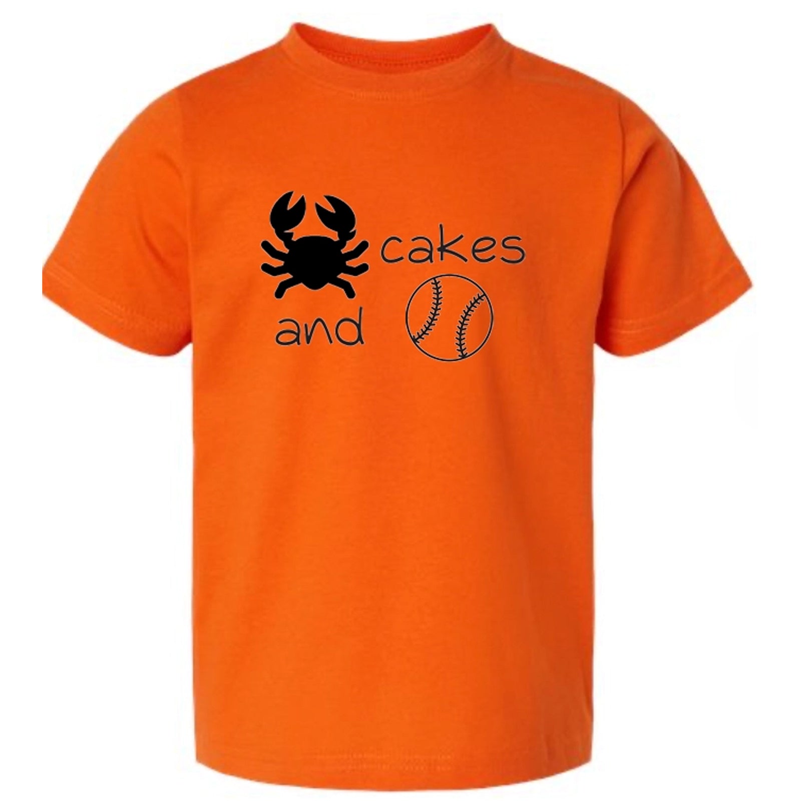 Crab Cakes and Baseball Toddler Orange T-Shirt