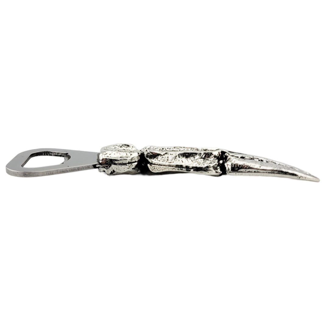 Crab Claw Bottle Opener Pewter Side View