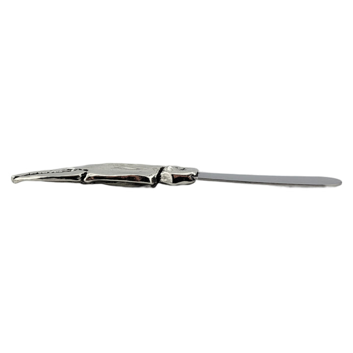 Crab Claw Spreader Knife Pewter Side View