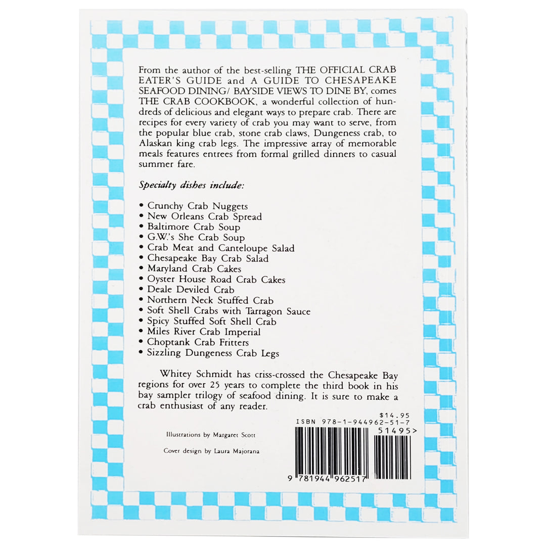 Crab Cookbook by Whitey Schmidt back cover