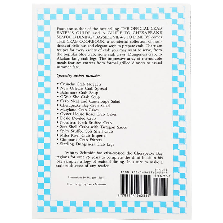 Crab Cookbook by Whitey Schmidt back cover