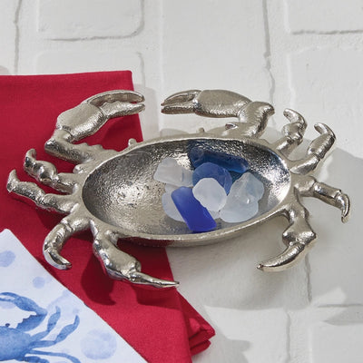 Crab Trinket Bowl Cast Aluminum Scene