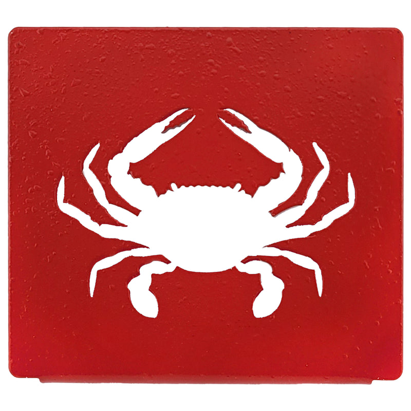 laser cut crab steel napkin holder red