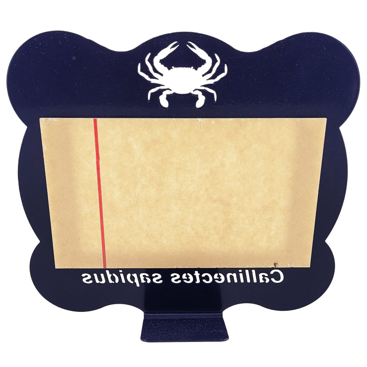 crab laser cut steel picture frame blue color back