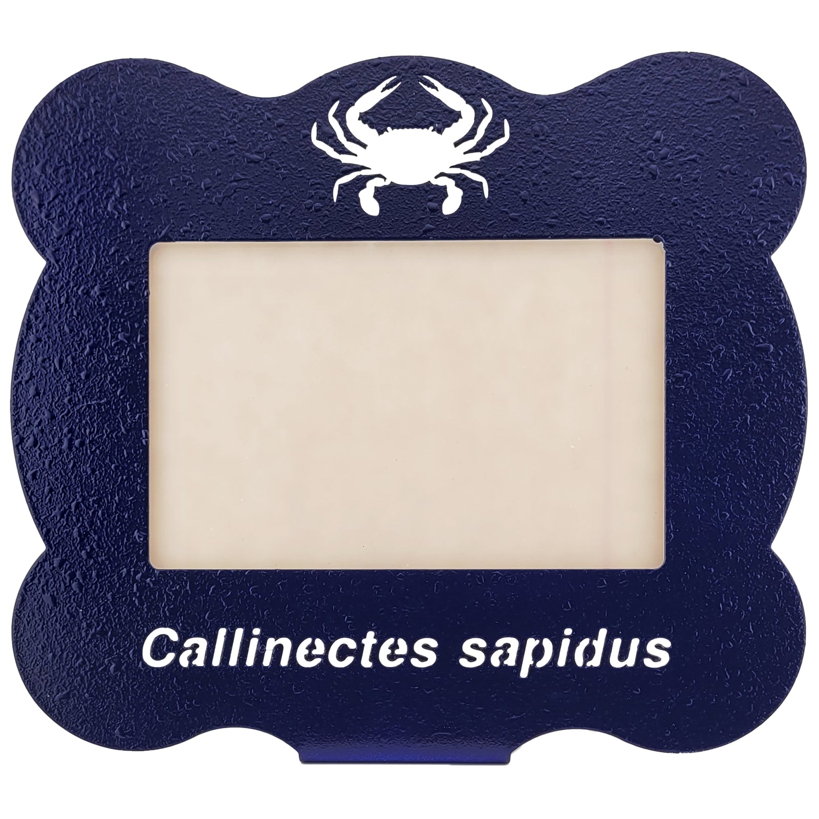 laser cut crab steel picture frame blue color