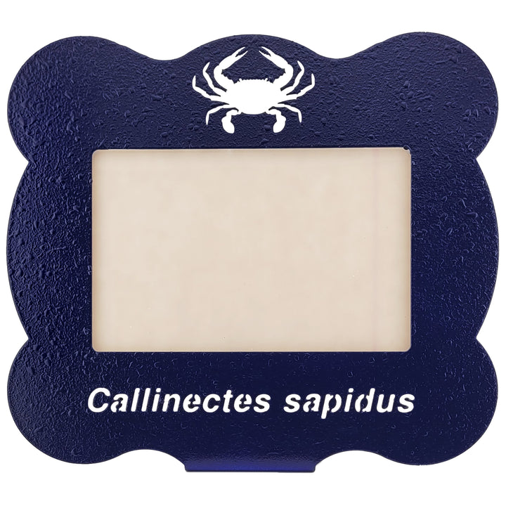 laser cut crab steel picture frame blue color