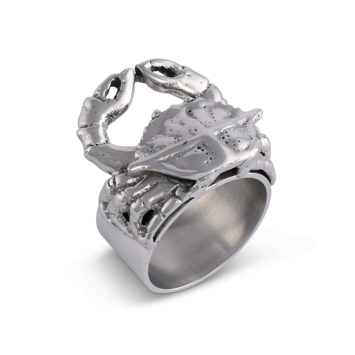 Crab Napkin Rings Set of 4 Sand-Cast Aluminum