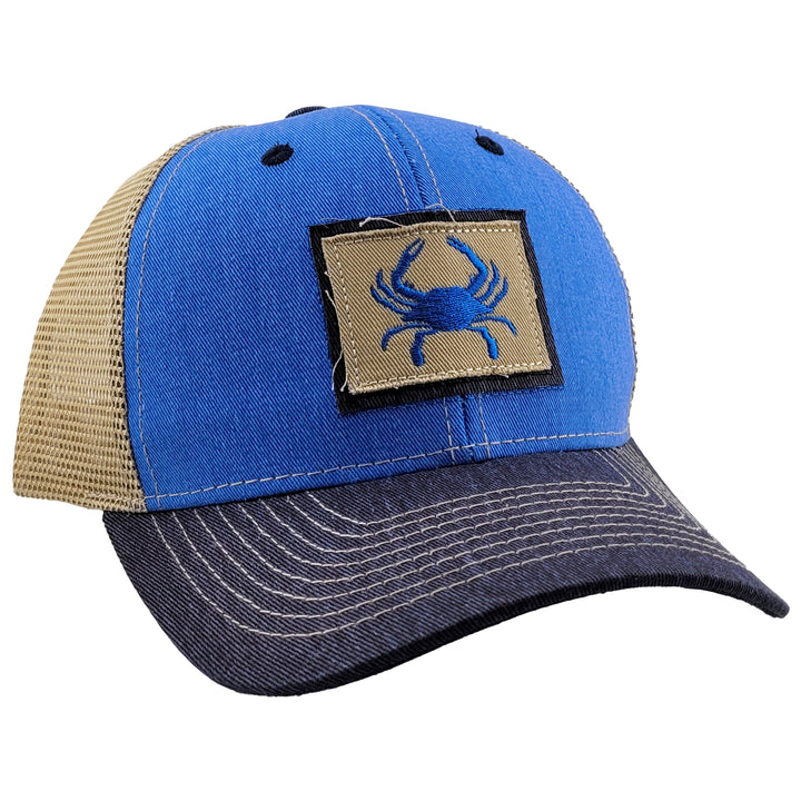 crab patch baseball hat blue color with mesh back