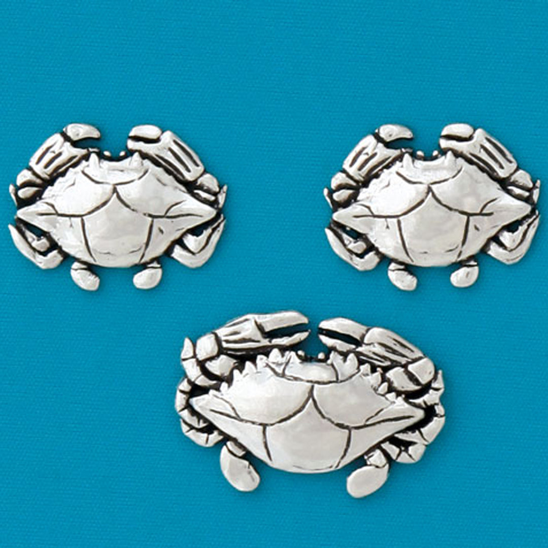 Crab Pewter Magnets Boxed Set of 3