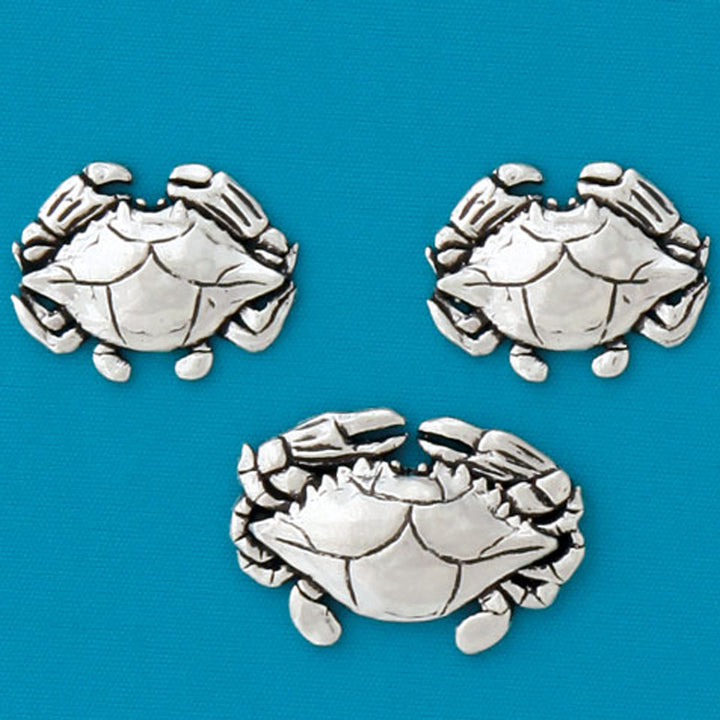 Crab Pewter Magnets Boxed Set of 3