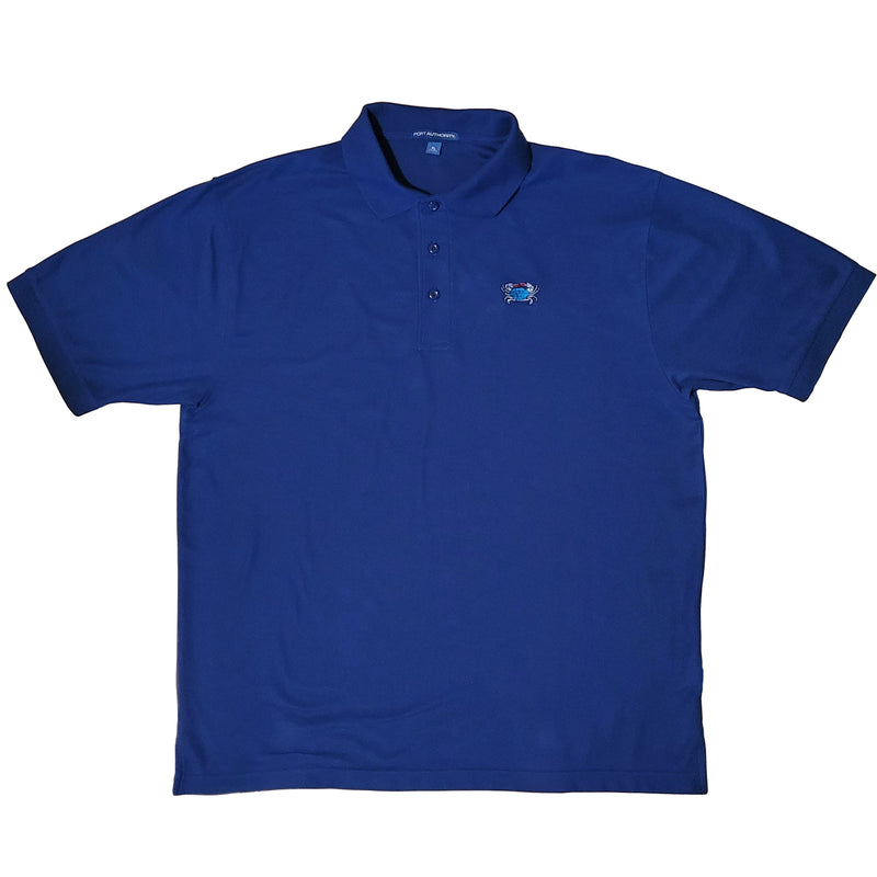 Blue Crab Embroidered Polo Shirt