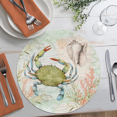 Blue Crab and Sea Turtle Reversible Placemat Scene