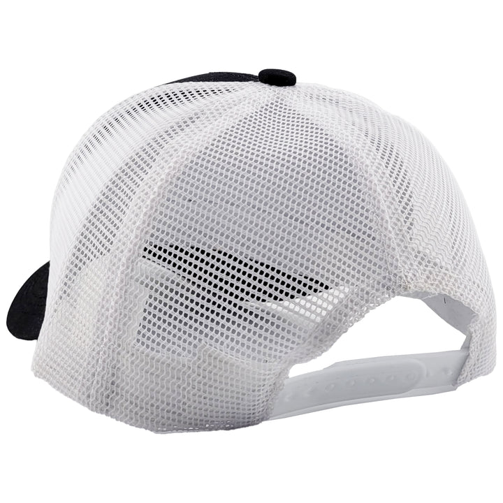 crab silhouette mesh back baseball hat in black color back view