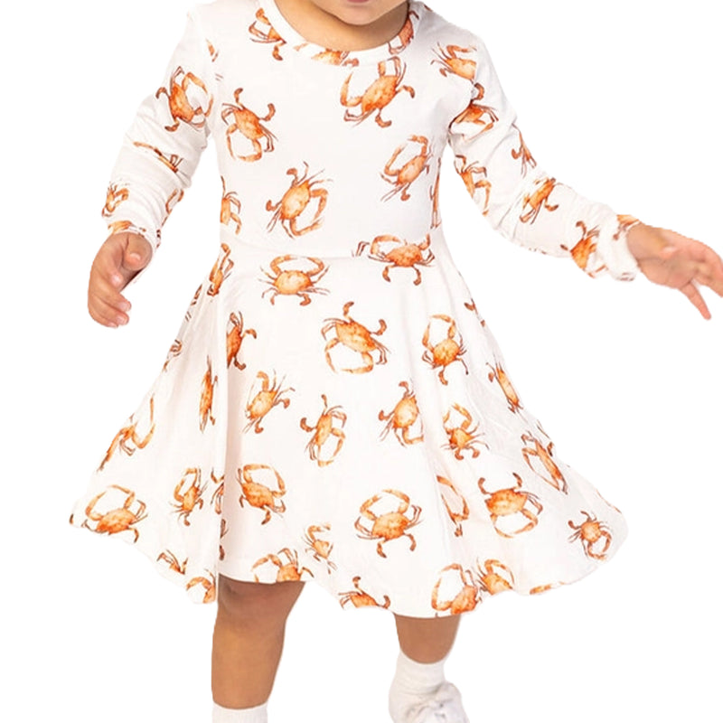 Steamed Crab Swirl Dress Toddler - Bamboo