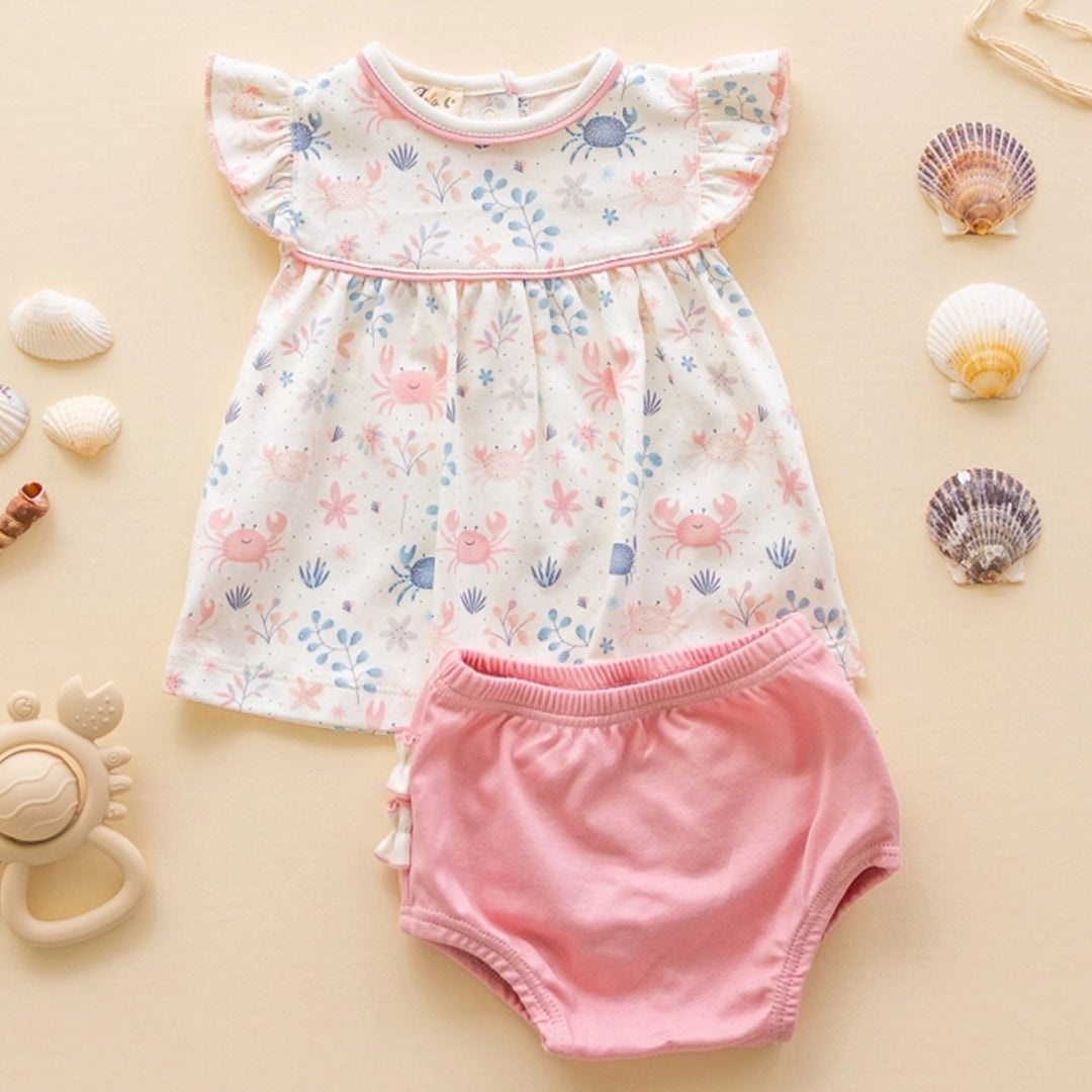 Crabby Cove Diaper Cover Set Dusty Rose