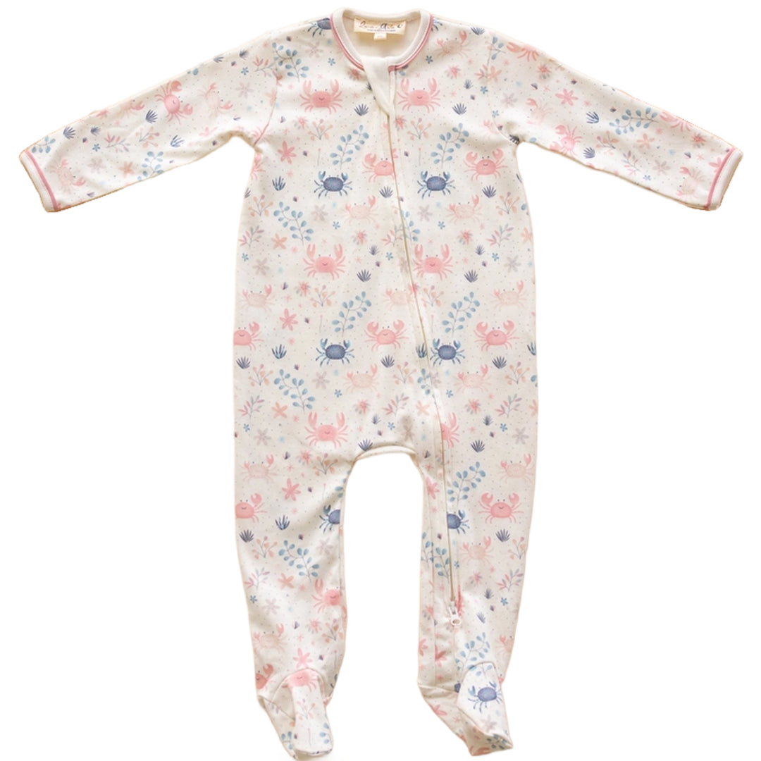 Crabby Cove Zip Footie Dusty Rose
