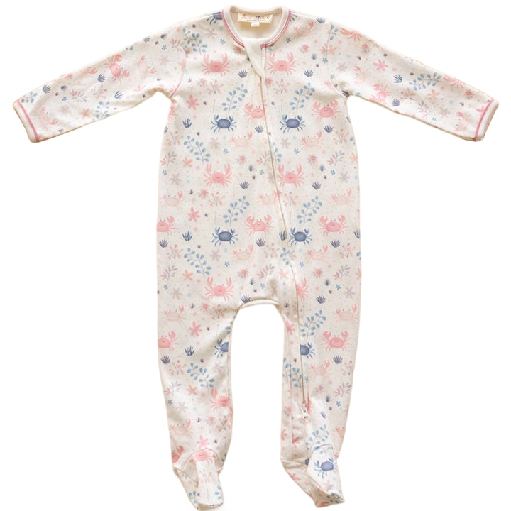 Crabby Cove Zip Footie Dusty Rose