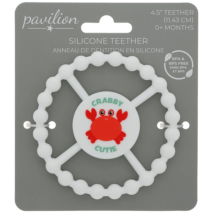 Crabby Cutie Baby Silicone Teether Packaging