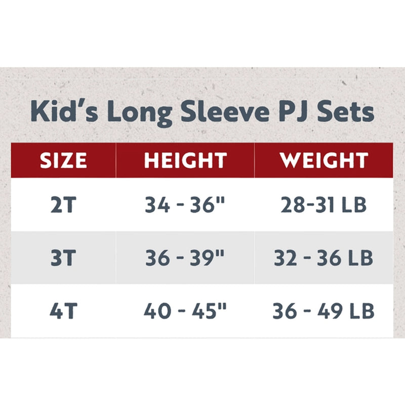 Size chart for kids&
