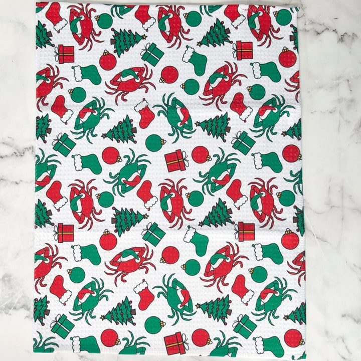 Crabby Christmas Kitchen Towel