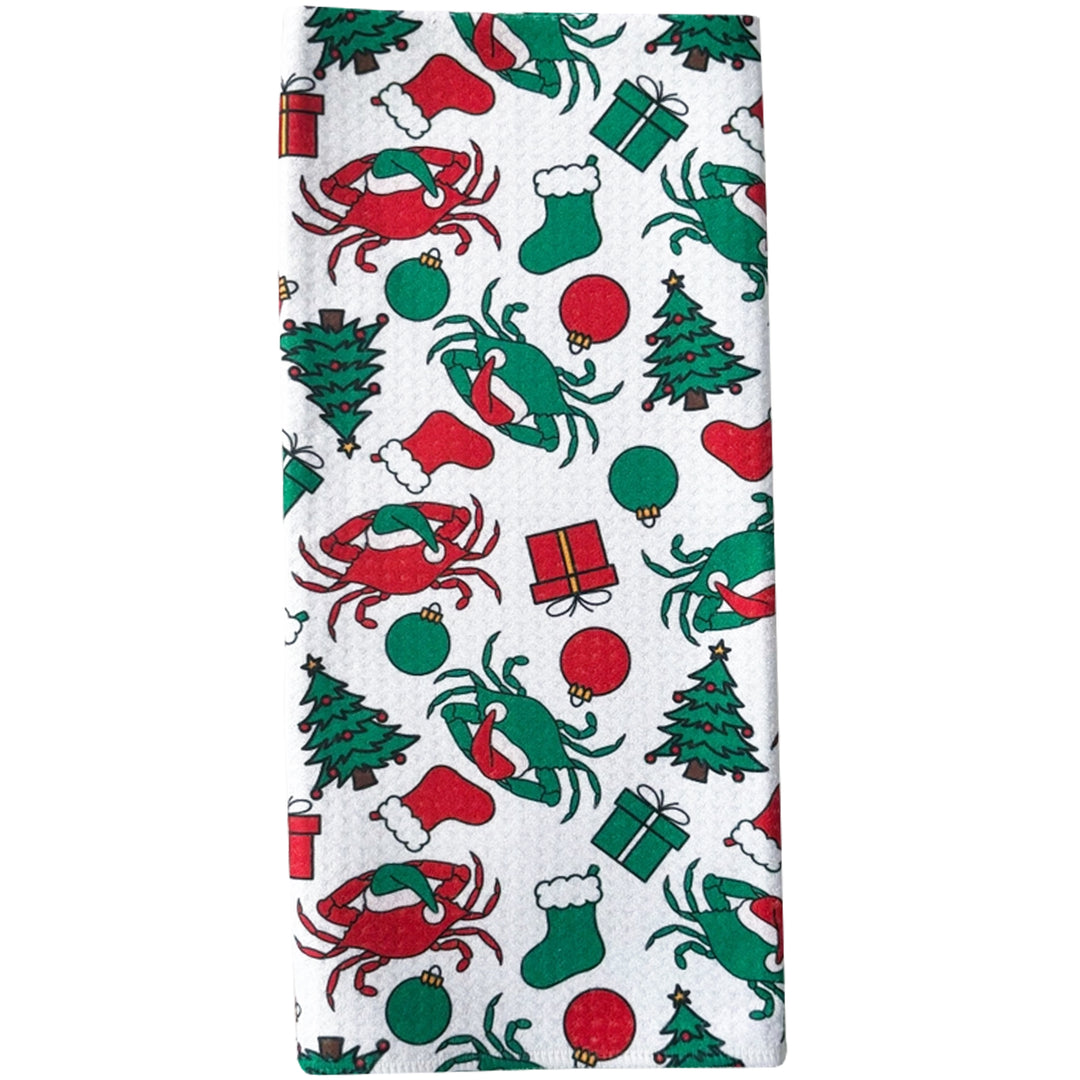 Crabby Christmas Kitchen Towel