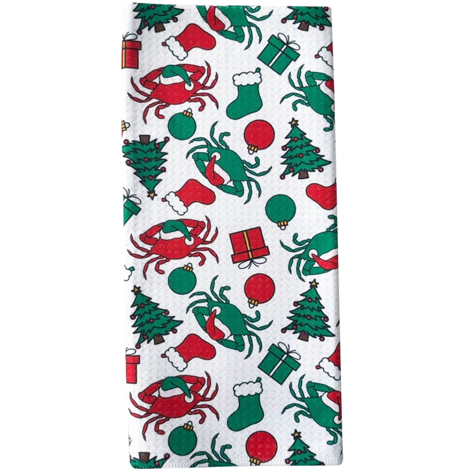 Crabby Christmas Kitchen Towel