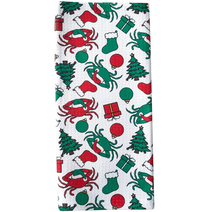 Crabby Christmas Kitchen Towel