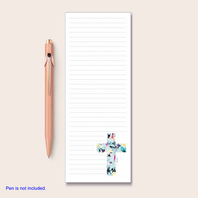 Cross Floral Magnetic Notepad Scene
