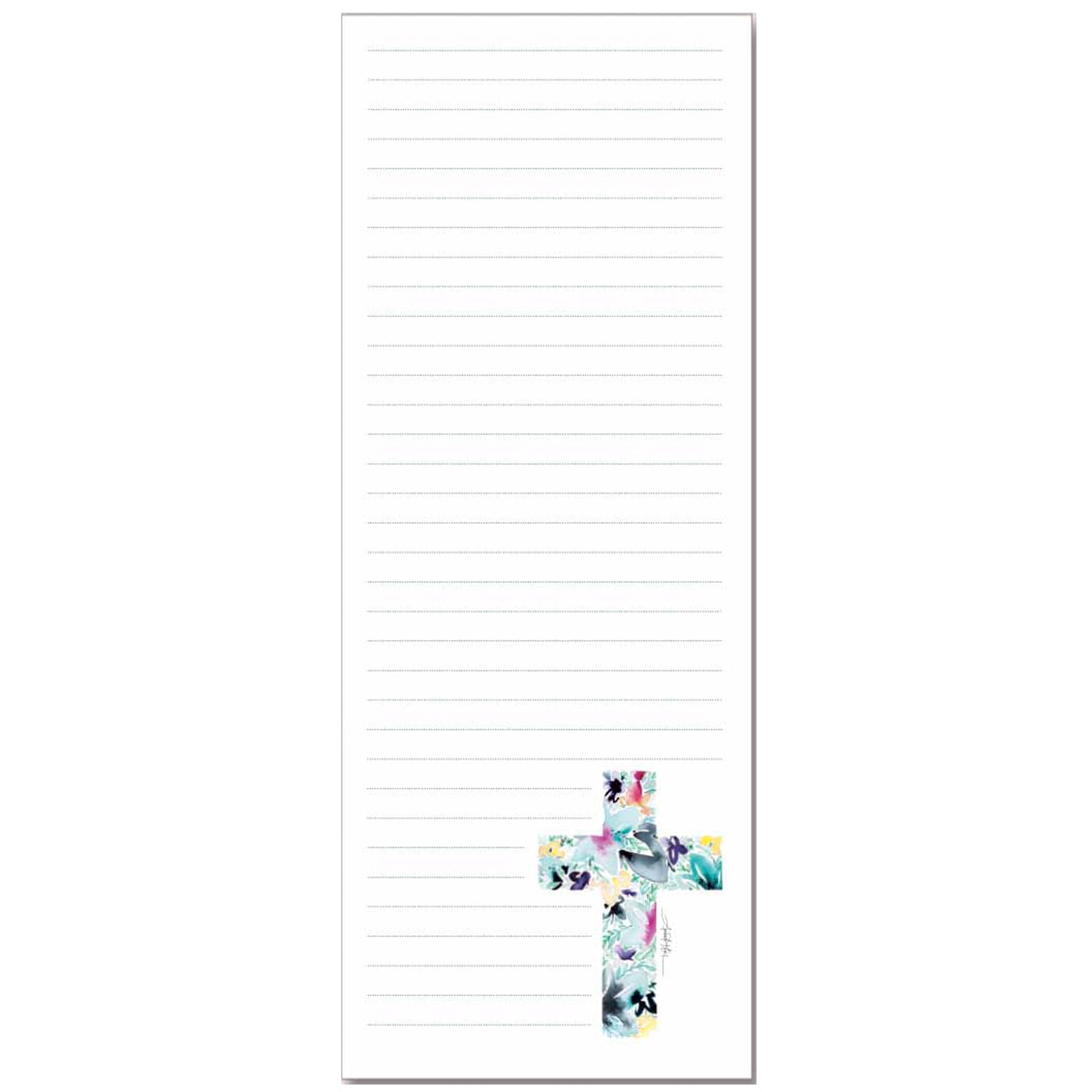 Cross Floral Magnetic Notepad