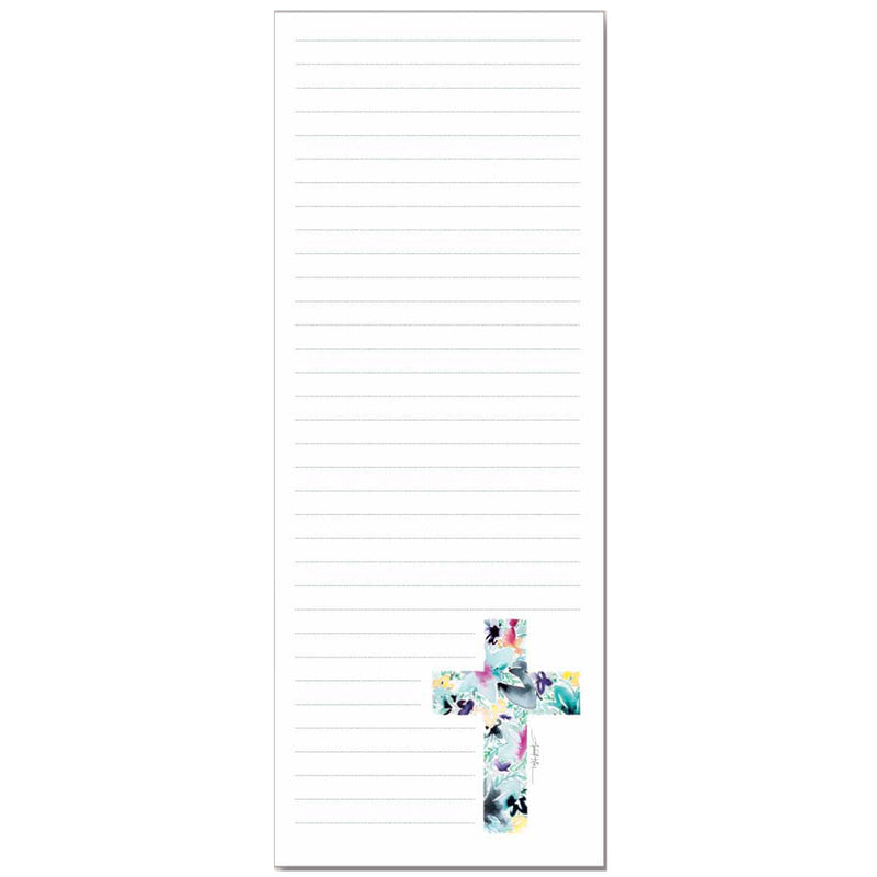 Cross Floral Magnetic Notepad